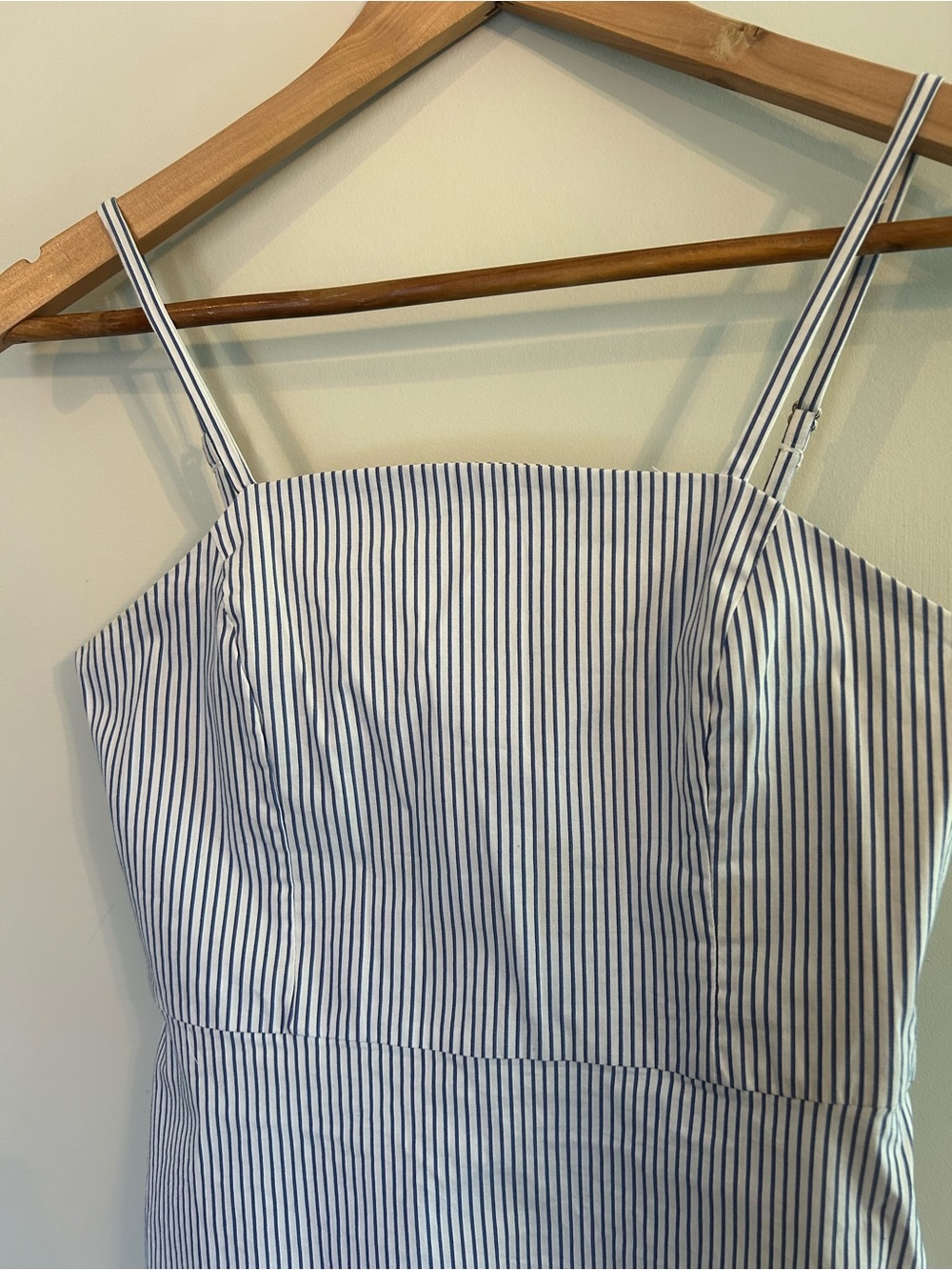 Urban Outfitters Kimchi Blue Pinstripe Square Neck Mini Dress Coastal Nautical - Picture 7 of 10